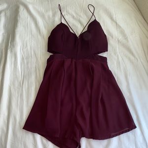 Maroon Mini Cutout Romper